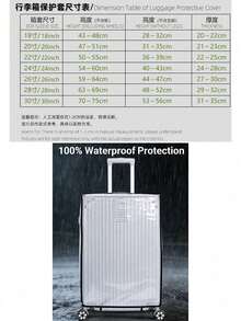 1pc Transparent Luggage Cover, Thick PVC Material Anti-Scratch & Durable, Fits 18-30 Inch Suitcases, Suitable For Students And Rainy Day Travel - White - View 18