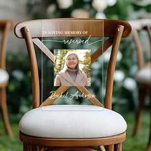 1pc Personalized Acrylic Memorial Wedding Chair Sign, Customizable Photo & Name, Love Memorial Reserved Seat Plaque, Funeral, Memorial Ceremony, Anniversary & Condolence Gift For Family And Friends - Multicolor - View 30