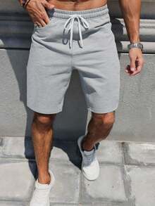 Men's Shorts, Men's Summer Cotton Shorts, Men's Casual Sports Pants - 灰色 - 查看 3