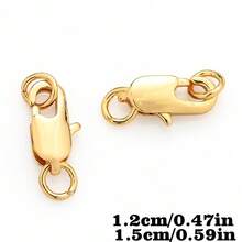 5pcs 12/15MM Copper Gold Silver Spring Buckles For Jewelry Making Smooth Fish Tail Clasps For Bracelets And Necklaces Connection Connectors - Lobster Clasp - View 3