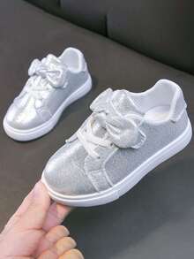 1双女童软底防滑舒适圆头低帮休闲时尚运动鞋 - 淺灰色 - 查看 4