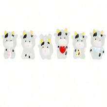 3pcs Glowing Mini Transparent Cow Shaped Models, Random Creative Micro Landscape Decor, Small Animal Figurines - Multicolor - View 8