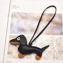 1 Piece Dachshund Dog Pendant Cute DIY Lanyard Leather Puppy Bag Pendant High-End Couple Car Pendant - 臘腸狗掛件-粉紅色 - 查看 9