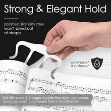1pc Large Music Score Clip Board, M-Shaped Design Clip, Suitable For Piano, Guitar, Violin Sheet Music - Heavy Duty Music Stand With Clips, Compatible For Musicians Practice, Performance And Large Score Use