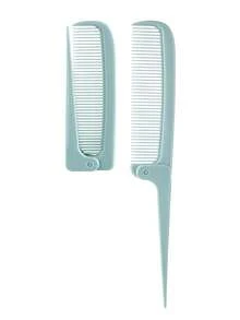 Foldable Pointed Tail Comb, Portable Travel-Friendly Dry & Wet Use Mini Compact Anti-Static Hair Brush Tool - Multicolor - View 11