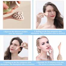 Bộ 2 món: Khay rửa mặt + Thìa lăn massage, Dụng cụ massage mặt chăm sóc da, Con lăn bằng thép không gỉ, Khuôn silicon. - Nhiều màu - Xem 9