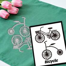 Creative Bicycle Cutting Dies, DIY Scrapbooking Album And Embossing Stencil, Greeting Card Making Tool, Card Paper Cutting Crafts ,Gift Card Making Template Die Cuts. - Silver - View 8