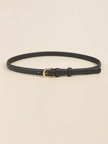 1pc Women Black Fashionable Solid Skinny Belt For Daily Life Summer, School Fall, Autumn, Halloween - màu đen - Xem 12