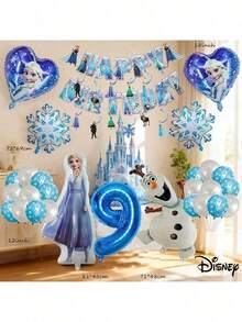 54pcs Snowman Standing Anna Princess Number Balloon Set Theme Birthday Party Decoration Balloons - Multicolor - View 4