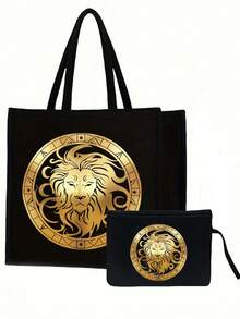 Bộ 12 túi tote vải lanh đen in hình cung hoàng đạo, túi đeo vai tối giản dung tích lớn kèm túi đựng mỹ phẩm di động, túi đựng đồ dùng hàng ngày, túi mua sắm đa năng, túi quà tặng cá nhân hóa hoặc túi đựng bữa trưa - Thiết kế hoàn toàn mới. Túi xách hai quai xách kiểu cặp sách. Thích hợp cho mua sắm, công sở, đi học. - Nhiều màu - Xem 14