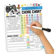 Magnetic Chore Chart For - Good Behavior Chart For At Home Dry Erase Daily Weekly Responsibility List Video Game Chore Board - GamingKids8x10 - View 2