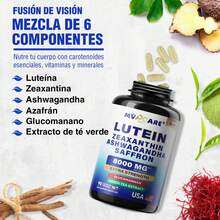 MVPCARE Suplemento vitamínico enriquecido con luteína para la salud ocular - 90 cápsulas Este suplemento nutricional contiene luteína, azafrán, extracto de té verde y zeaxantina, que pueden ayudar a promover la salud macular y aliviar los síntomas del ojo seco. - 2 botellas - Ver 4
