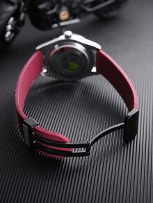 RICECGO 1 件男士运动石英表，活力硅胶表带，黑色表圈带日历窗口，个性化刻度设计，百搭休闲街头风腕表