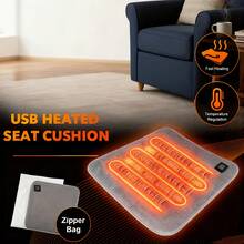 1pc Rapid Heating Seat Cushion, Smart Multi-Level Temperature Control, Large Heating Area, Warm For Outdoor Activities, Refined Fabric, Dotted Anti-Slip Design, Compact & Portable, Suitable For Camping, Fishing, Seat Heating, Office And More Scenarios - Light Grey - View 9