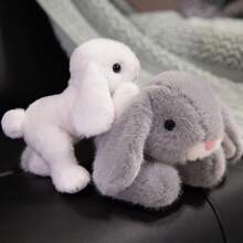 1 pieza Muñeco de peluche suave y adorable de conejo de orejas largas, compañero de escritorio, muñeco antiestrés, decoración de coche, regalo para Pascua, cumpleaños, Día de la Madre - Multicolor - Ver 6