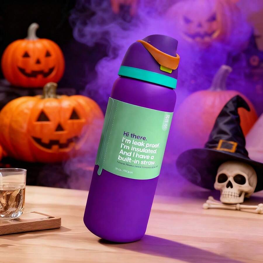 0waIaa Violet Aquarius Bottle, With A Capacity Of 32 Oz (945 Ml), Can Retain Heat For Up To 24 H. It Can Keep Both Hot And Cold Beverages Warm, Suitable For Brewing Coffee And Making Iced Drinks. The Design Is Exquisite And It Is Suitable For Use In Various Occasions Valentine's Day. - 紫色 - 查看 1