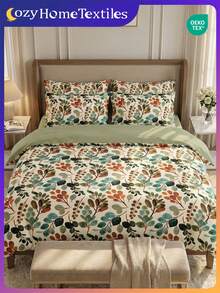 1个/2个印花枕套，不含枕芯，绿色植物印花，日常使用的聚酯纤维，柔软亲肤，舒适面料，家居纺织品，适用于客厅、卧室、户外、沙发装饰，通过Oeko-Tex认证 - 彩色 - 查看 6