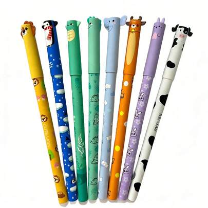 Raderbar gelpenna, inklusive temperaturkänsligt bläcksuddgummi, flera bläckfärger, pennhållardesign, 0,5 mm spets, 8 refillfärger, kontors- och skrivverktyg, högtids- och födelsedagspresent, student- och kontorsmaterial, populär raderbar kulspetspenna