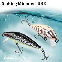 7.5cm/2.95in 9.7g/0.34oz Sinking Minnow Lure, Long Casting Sinking Minnow Lure, 3D Eyes Bionic Hard Bait, Fishing Accessory - Multicolor - View 3