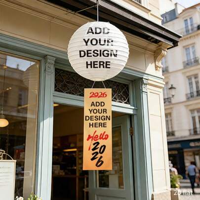 1 pieza Linternas personalizadas y a medida, banderas decorativas y pancartas; linternas decorativas de estilo chino o japonés; linternas de papel redondas colgantes; linternas hechas a mano de DIY en varios colores, hechas de papel resistente y se pueden pintar a mano con bolígrafos de colores. Adecuado para Halloween, bodas, fiestas de cumpleaños y baby showers. Decoraciones tradicionales para añadir un ambiente festivo a todo tipo de celebraciones y fiestas.