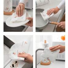 可水洗厨房纸巾，吸水性强，不粘油，卷装，耐用涤纶面料，适用于厨房、汽车、客厅、浴室、卧室等场所，是必备的厨房清洁用品，也是装饰性的厨房用品。 - 彩色 - 查看 2