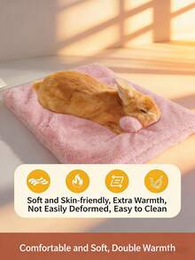 1 pièce Nid douillet en forme de lapin S/M, coussin en coton doux et chaud réversible pour cochon d'Inde et hamster, convient pour les petits animaux de compagnie en toutes saisons - Multicolore - Voir 4