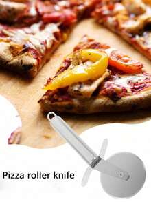 1件装不锈钢披萨滚刀/披萨切割器/披萨刀/披萨刀套装/厨房披萨刀/披萨切割轮/比萨罗刀/食品级不锈钢披萨切片器，适用于披萨、华夫饼、面团、饼干、三明治和糕点/蛋糕/蛋糕切割，锋利，滚轮切割器 - 彩色 - 查看 11