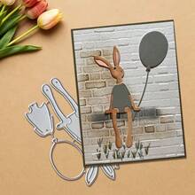 Creative Easter Bunny Cutting Dies, DIY Scrapbooking Album And Embossing Stencil, Greeting Card Making Tool, Card Paper Cutting Crafts ,Gift Card Making Template Die Cuts. - Silver - View 6