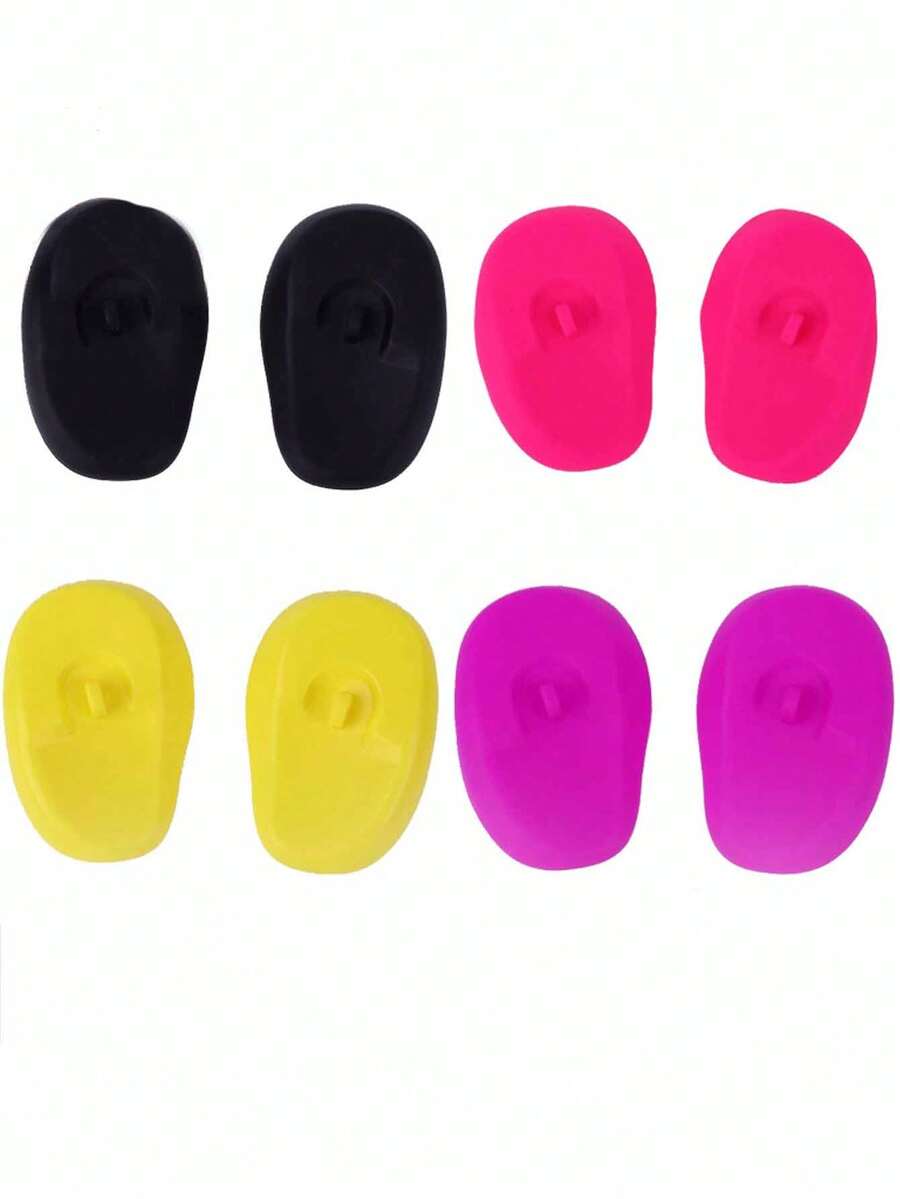 1 对纯色耳套，防水护耳罩，适用于染发、烫发、剪发，可重复使用，多种颜色可选 - 彩色 - 查看 1