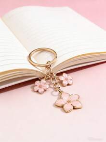 1-Piece Cherry Blossom Flower Keychain – Fresh Cute Alloy Bag Charm Key Ring, Stylish Backpack Purse Accessory, Dainty Floral Pendant Decor, Ideal For Daily Bag Styling Key Organization Casual Outfits Valentine's Day Sweet Gifts, Bestselling Cute Fashion Accessory, Perfect For Valentine's Day Charming Gift For Friends Colleagues Fashion Enthusiasts - Màu Hồng baby - Xem 4