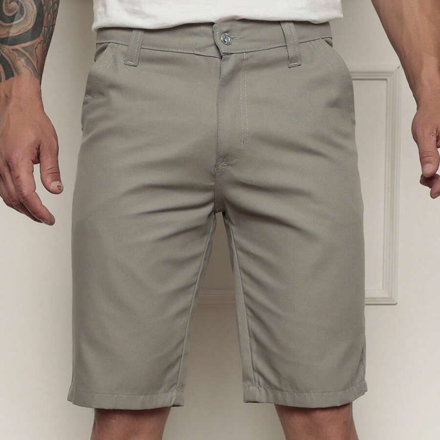 Men's Premium Colored Denim Bermuda Shorts In Various Colors - Gris - Ver 1