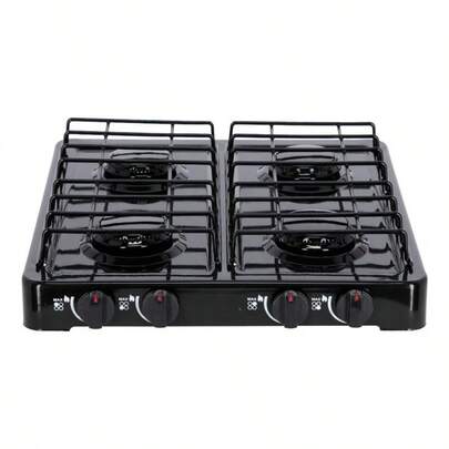 Parrilla/estufa Mesa De Gas De 4 Quemadores Envio Gratis Color Negro