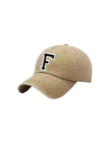 1顶26字母印花水洗棒球帽，适合儿童在假期、返校派对和日常佩戴，防紫外线离子 - 卡其色 - 查看 8