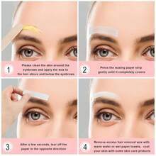 Maitys Eyebrows Small Wax Strips Kit Hair Removal Paper Facial Strips Epilating Pads For Women Men Eyebrow Body Face Arms Lip, 0.4 X 2.4 Inches, White, Wax Not Included(200 Pieces) - Màu A - Xem 5