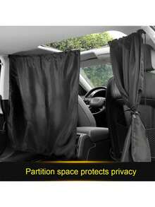 1 Set Car Window Curtain, Automotive Partition Curtain, Car Interior Sunshade, Rear Compartment Blackout Curtain - A - View 3