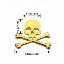 1pc Unique Metal Skull 3D Car Sticker, Exclusive Exterior Car Decor With Prominent 3D Effect, Fits Multiple Vehicle Models, Cool Modification For Car Body & Windows - 3D Car Skull Sticker - View 3