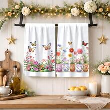 2/4 Pcs Floral Print Dish Towels, Super Absorbent Microfiber Modern Dish Cloths, Cooking And Baking Tea Towels, Cleaning Rags, Hand Towels, Highly Soft And Absorbent, Kitchen Decor, Gifts For Neighbors, Mothers, Birthdays, Housewarming For Friends, Kitchen Essentials, Daily Necessities - Multicolor - View 7