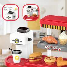 Children's Fast Food & Burger Shop Role Play Toy Set, Kids Fast Food Burger Shop Play Set, 71pcs Kitchen Toy Set With Water-Dispensing Coffee Machine And Cash Register, Educational Role Play Toys - Multicolor - View 9