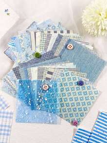 44pcs/Pack Vintage Warm Fabric Theme Mixed Material Paper Scrapbooking Supplies, Multipurpose DIY Decorative Stationery, Journal, Planner - Multicolor - View 8