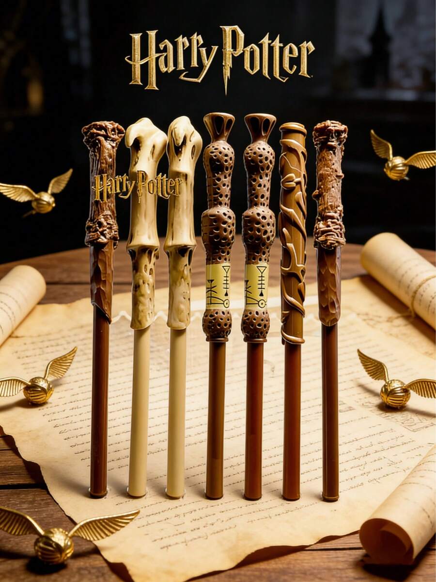 1pc Harry Potter Magic Wand Pen With Black Ink, Children's Party Favor & Halloween Souvenir, Student Writing Tool, Office Desk Accessory, Home Decor, Ideal Gift For Birthday, Back To School, Halloween, Christmas, Thanksgiving, Valentine's Day, New Year, Carnival, Easter (For Students) - Multicolor - View 1