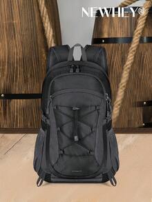 NEWHEY 40升防水徒步背包 露营背包 轻便可折叠背包 男士户外旅行日用背包 - 黑色 - 查看 2