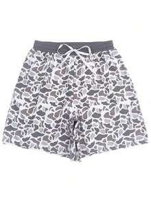 Camo Shorts For Women Y2K Graphic Drawstring Waist Gym Track Shorts With Pockets - MC3 - View 1