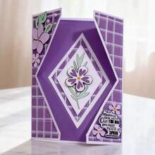 Creative Greeting Card Cutting Dies, DIY Scrapbooking Album And Embossing Stencil, Greeting Card Making Tool, Card Paper Cutting Crafts ,Gift Card Making Template Die Cuts. - Silver - View 1