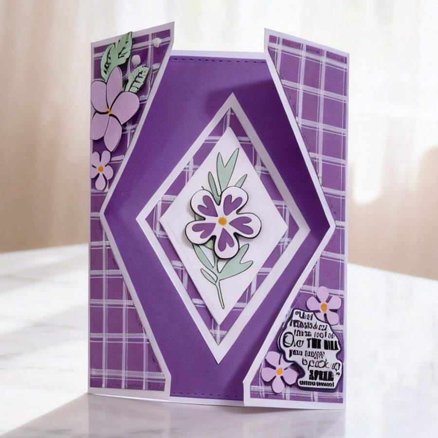 Creative Greeting Card Cutting Dies, DIY Scrapbooking Album And Embossing Stencil, Greeting Card Making Tool, Card Paper Cutting Crafts ,Gift Card Making Template Die Cuts. - Silver - View 1