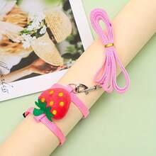 可调节兔子胸背带套装 - 卡通设计，时尚美观，适合户外玩耍；舒适卡通猫咪胸背带套装：透气猫咪/小型宠物牵引绳 - 彩色 - 查看 6