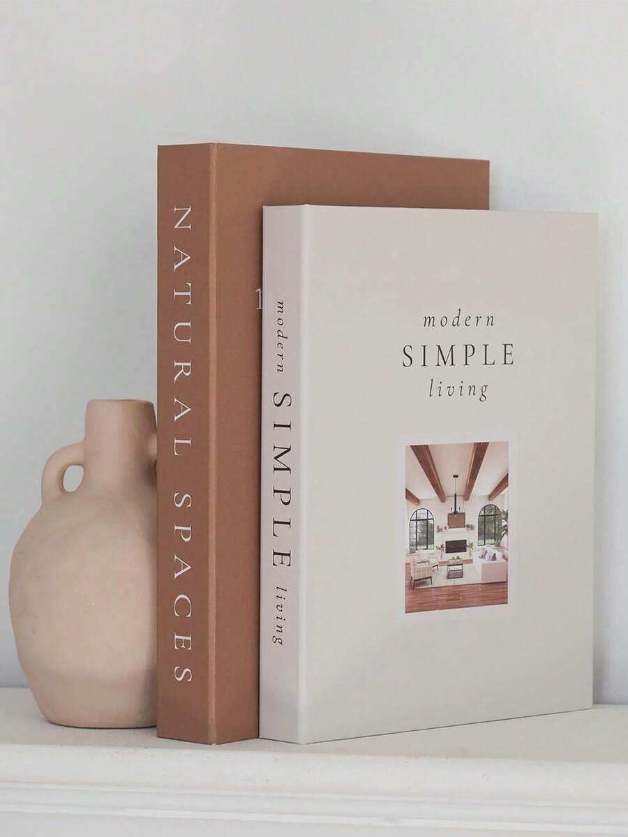 2 件装饰性仿书摆件，非常适合点缀咖啡桌、书架或壁炉架，现代家居装饰和收藏品，办公桌配件，办公用品，办公装饰 - 彩色 - 查看 1