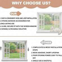 白色PP纳米窗纱网，防尘防虫薄纱窗帘，透气透光网，可水洗抗皱，适用于卧室厨房，安装简便 - 黑色 - 查看 7