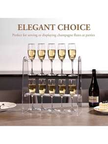 1pc/Set, 3pcs/Set Elegant Acrylic Champagne Glass Rack, Modern Minimalist Transparent Display Stand, Suitable For Party, Wedding, Christmas