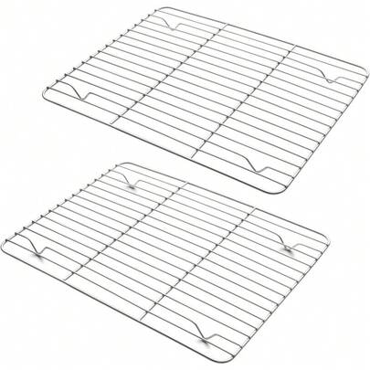 2 piezas de rejilla de alambre resistente de 8.75" X 6.25", rejilla de horneado/enfriamiento de acero inoxidable apta para hornear y asar a la parrilla