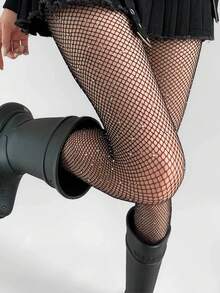 1pc Women's Black Sexy Rhinestone Mesh Pantyhose - 1 Pair Of Black - View 4